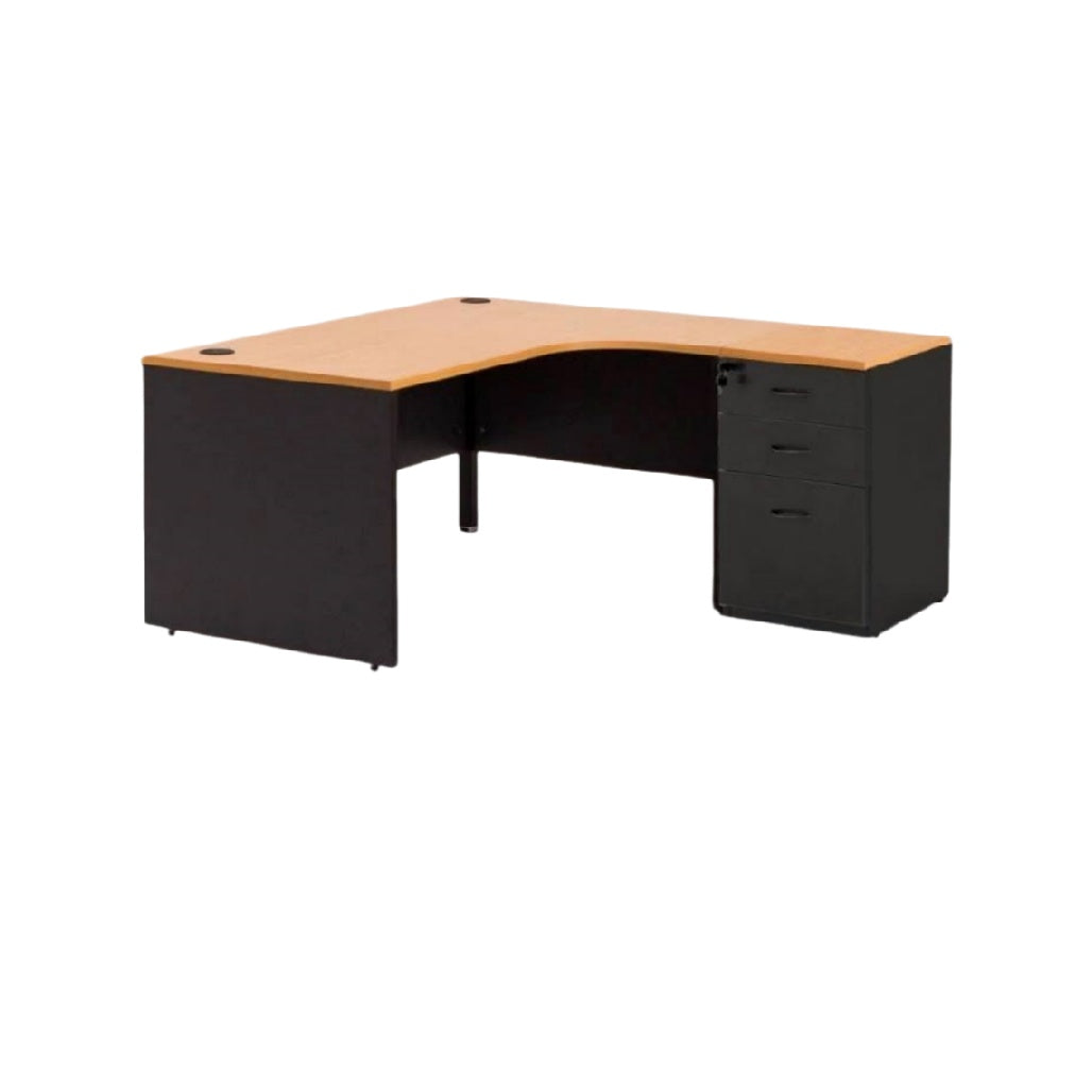 Corner office desk for workspace organization in engineered wood - 150 x 120 x 75