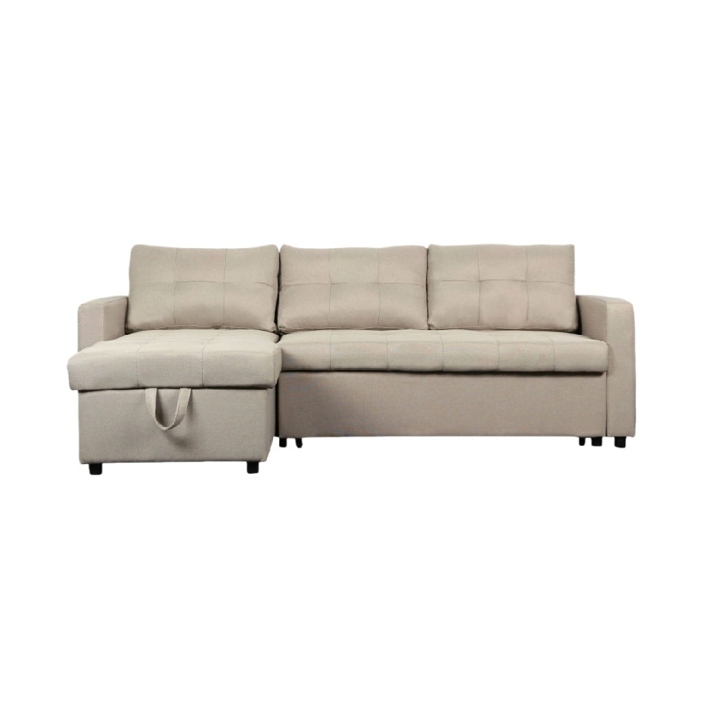 Sofa de coin avec rangement en tissu - 230 x 85 x 85