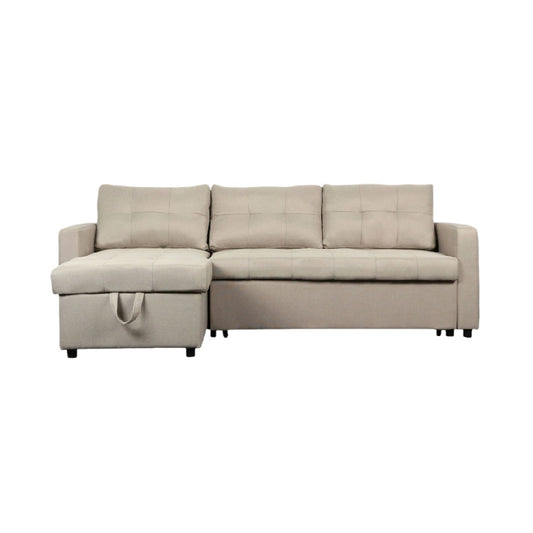 Sofa de coin avec rangement en tissu - 230 x 85 x 85