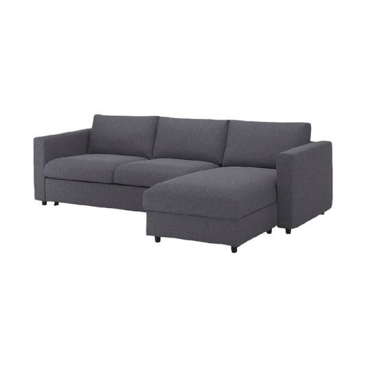 Sofa with chaise lounge for living room in fabric - 240 x 90 x 85